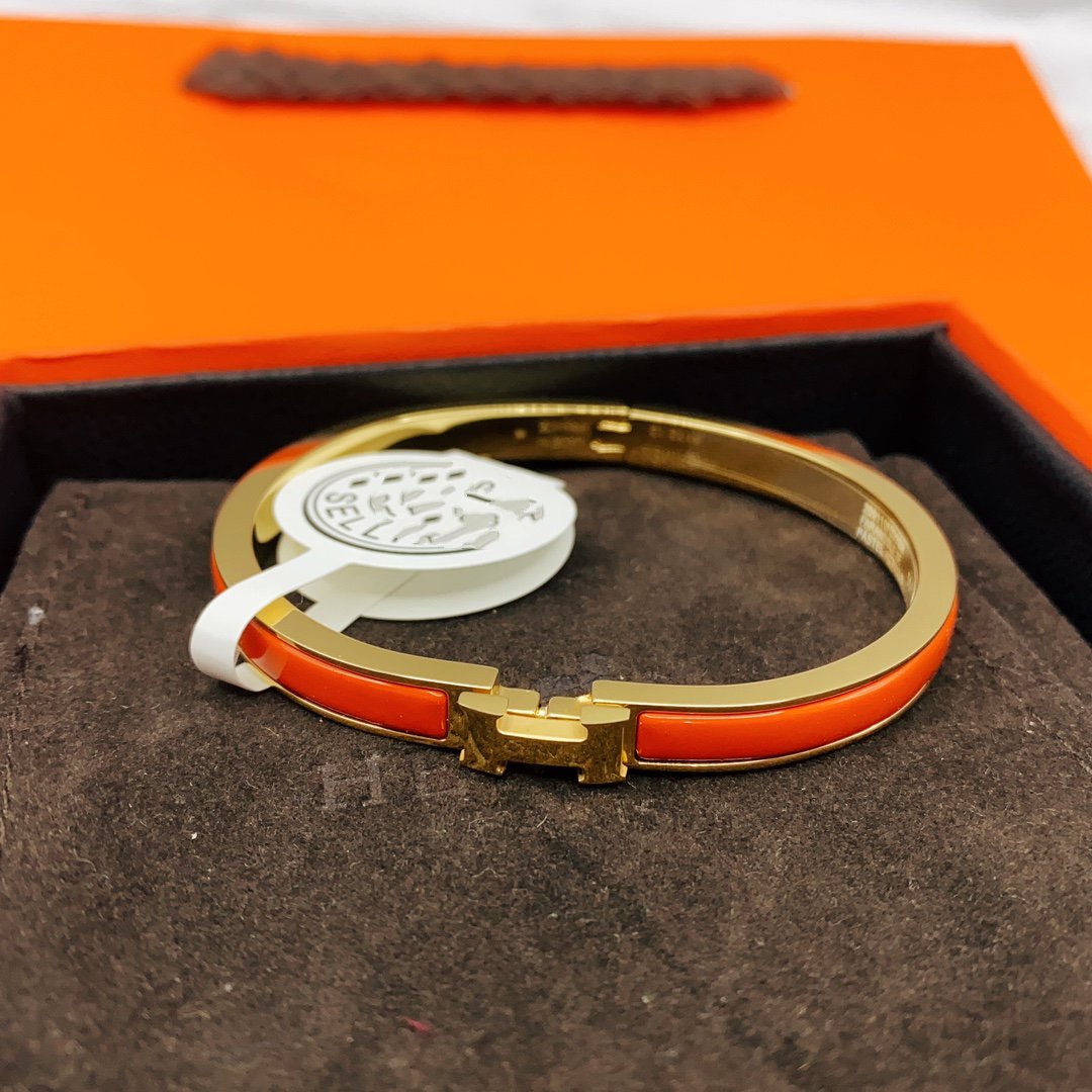 [Vellora-Opalyn]CLASSIC HM CLIC RED 8MM ENAMEL BRACELET