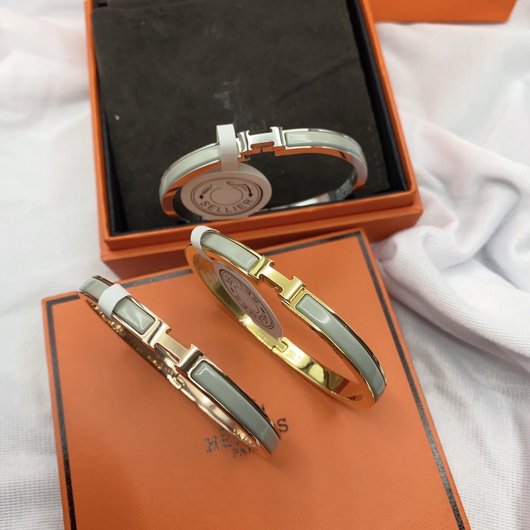 [Vellora-Opalyn]CLASSIC HM CLIC GREEN 8MM ENAMEL BRACELET