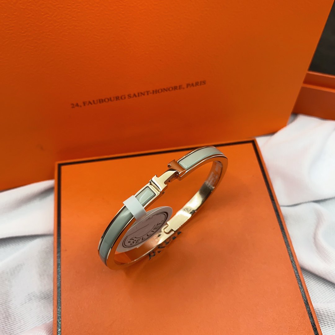 [Vellora-Opalyn]CLASSIC HM CLIC GREEN 8MM ENAMEL BRACELET