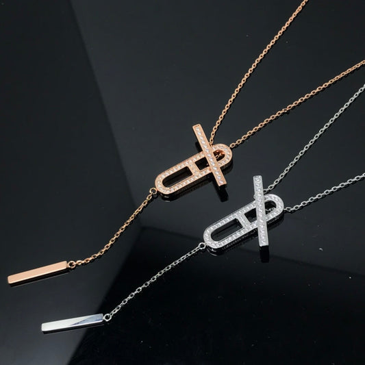 [Vellora-Opalyn]HM NECKLACE PLATINUM ROSE GOLD DIAMOND
