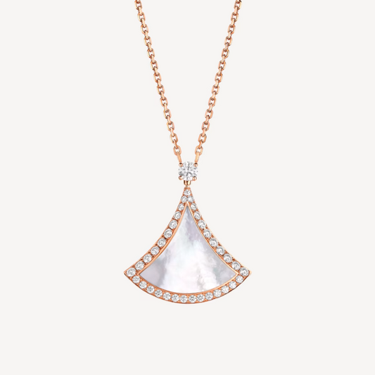 [Vellora-Opalyn]DREAM MOP DIAMOND PAVED PINK GOLD NECKLACE