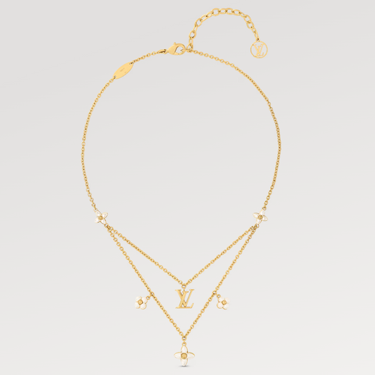 [Vellora-Opalyn]FLOWERGRAM GOLD MOP DOUBLE ROW NECKLACE