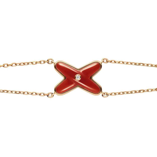 [Vellora-Opalyn]JEUX BRACELET CARNELIAN PINK GOLD 1 DIAMOND