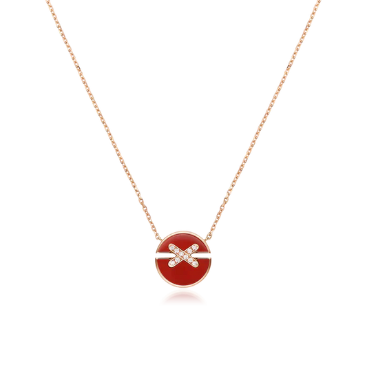 [Vellora-Opalyn]JEUX DE ROSE GOLD DIAMOND NECKLACE