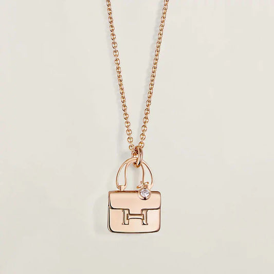 [Vellora-Opalyn]AMULETTE PEDANT ROSE GOLD NECKLACE