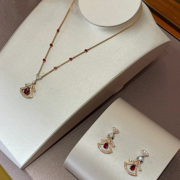 [Vellora-Opalyn]DREAM NECKLACE CARNELIAN DIAMOND PINK GOLD