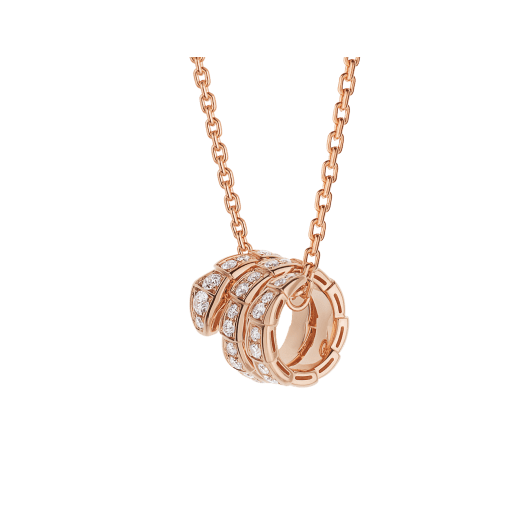 [Vellora-Opalyn]SERPENTI PINK GOLD NECKLACE DOUBLE RING DIAMOND