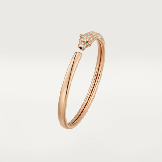 [Vellora-Opalyn]PANTHERE ROSE GOLD DIAMOND OPEN BRACELET