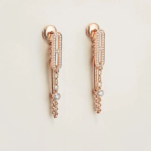 [Vellora-Opalyn]CHAINE CHAOS DIAMOND DROP EARRINGS