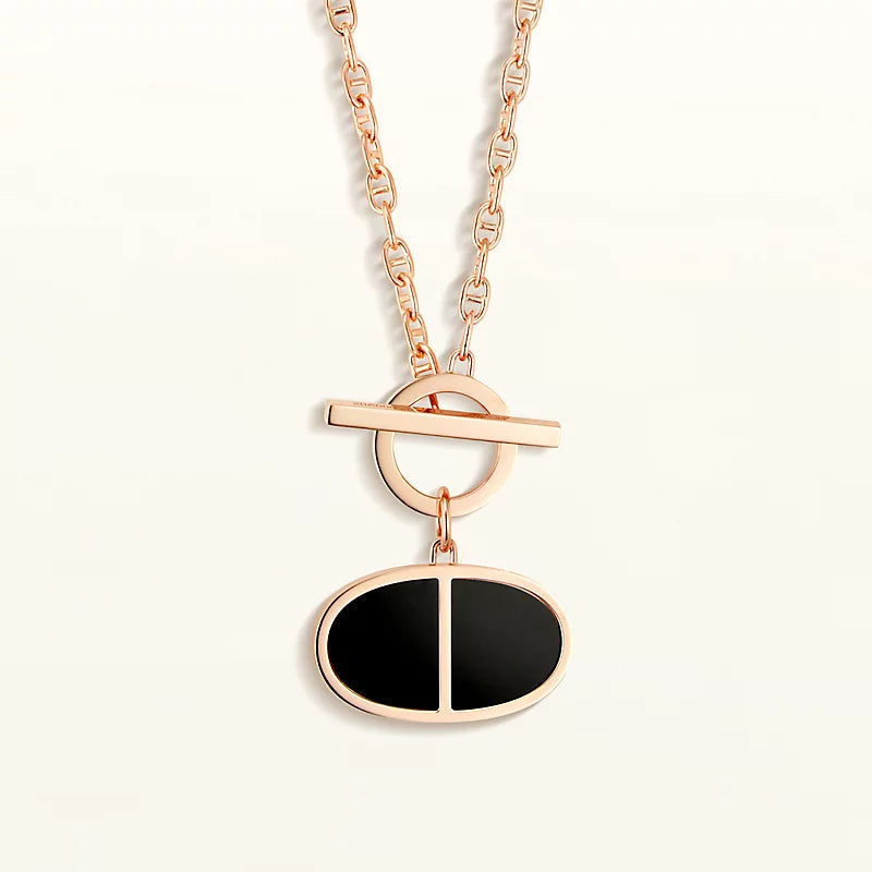 [Vellora-Opalyn]CHAINE VERSO BLACK CERAMIC NECKLACE