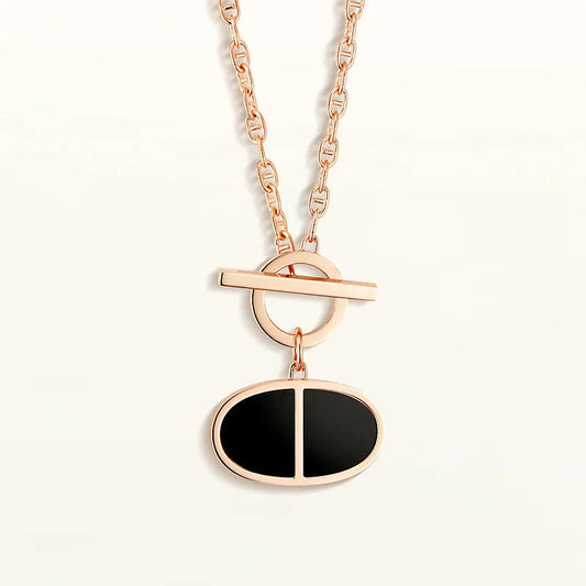 [Vellora-Opalyn]CHAINE VERSO BLACK CERAMIC NECKLACE