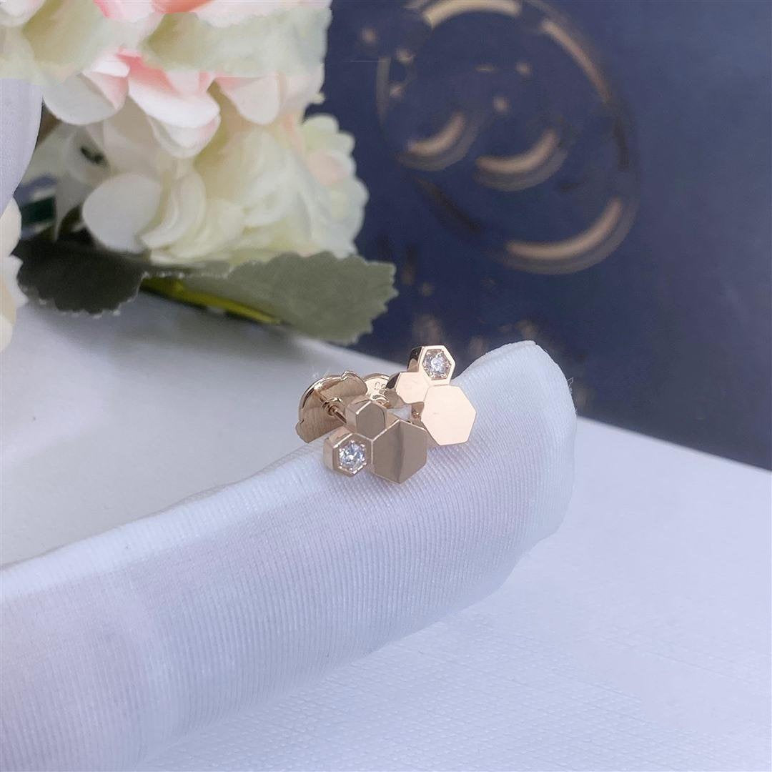 [Vellora-Opalyn]BEE LOVE PINK GOLD DIAMOND EARRINGS