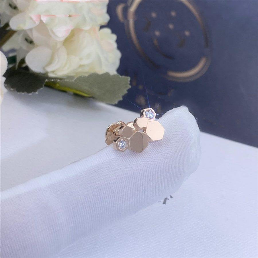 [Vellora-Opalyn]BEE LOVE PINK GOLD DIAMOND EARRINGS