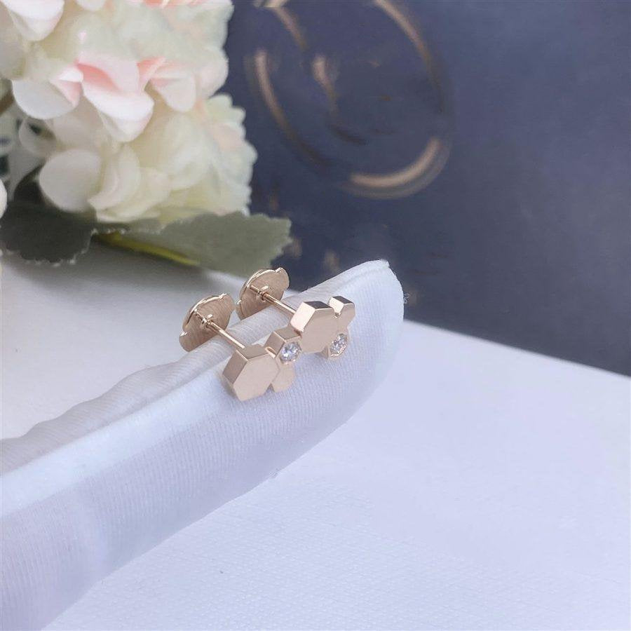[Vellora-Opalyn]BEE LOVE PINK GOLD DIAMOND EARRINGS