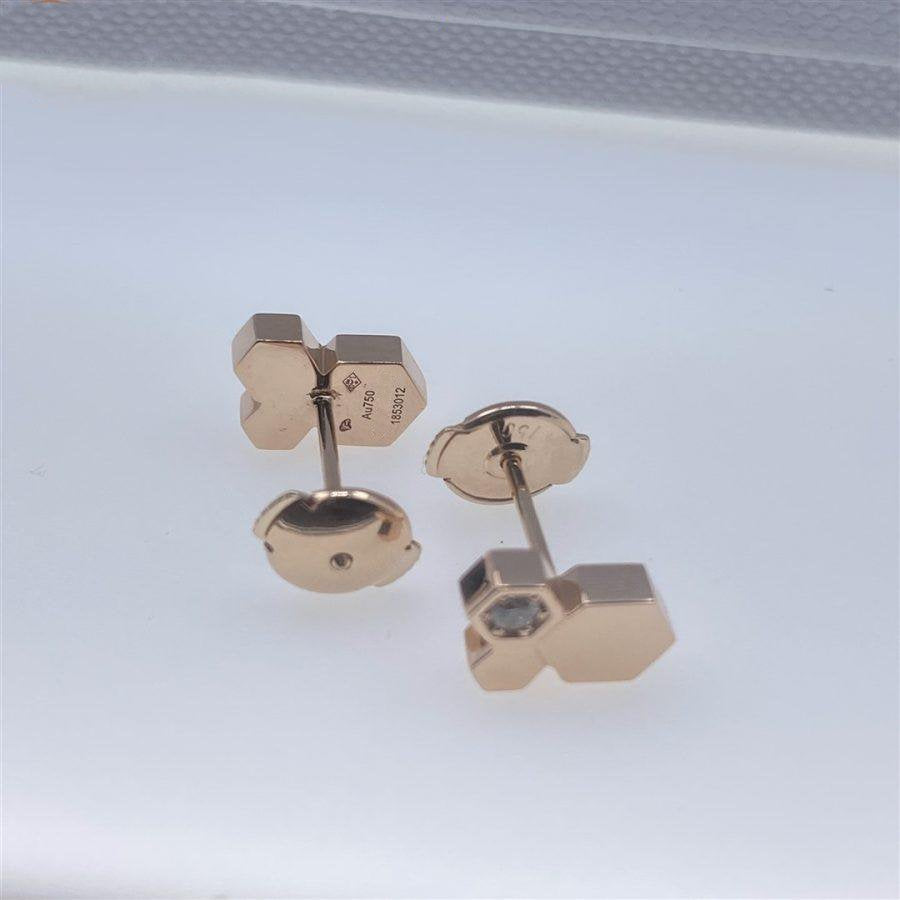 [Vellora-Opalyn]BEE LOVE PINK GOLD DIAMOND EARRINGS