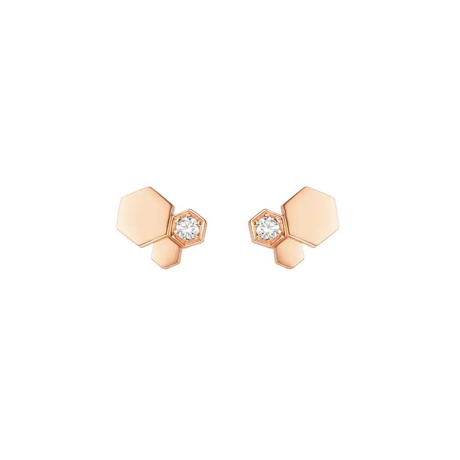 [Vellora-Opalyn]BEE LOVE PINK GOLD DIAMOND EARRINGS