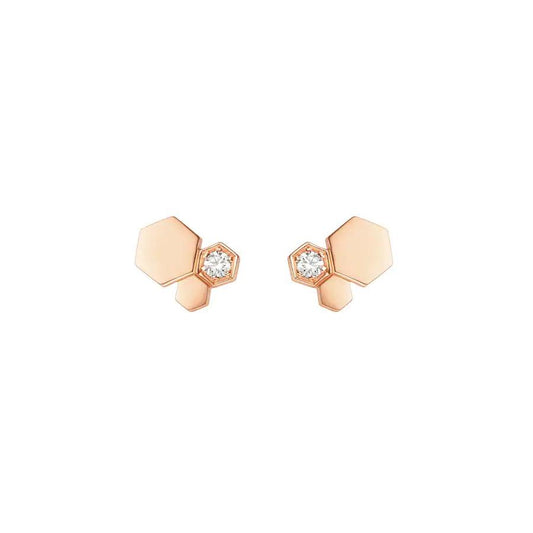[Vellora-Opalyn]BEE LOVE PINK GOLD DIAMOND EARRINGS
