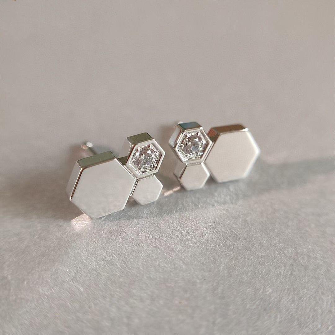 [Vellora-Opalyn]BEE LOVE SILVER DIAMOND EARRINGS