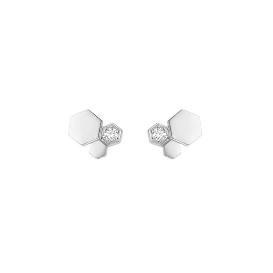 [Vellora-Opalyn]BEE LOVE SILVER DIAMOND EARRINGS