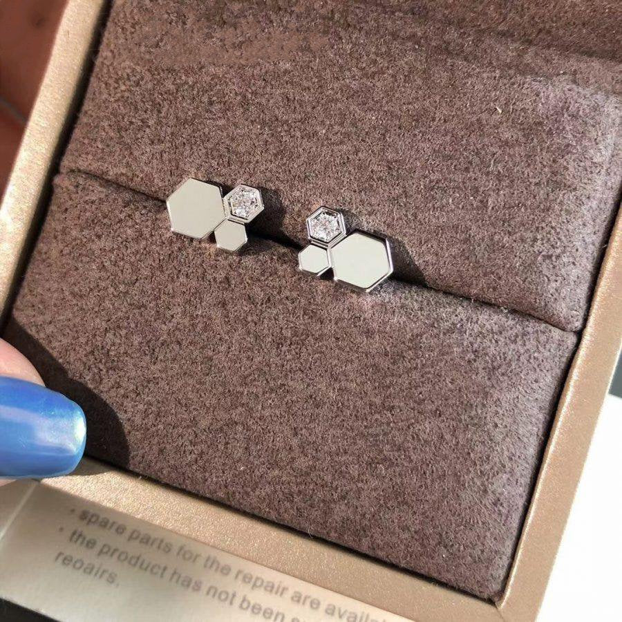 [Vellora-Opalyn]BEE LOVE SILVER DIAMOND EARRINGS