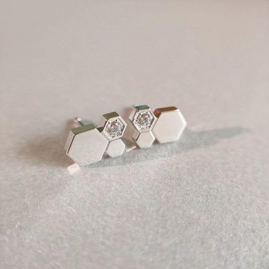[Vellora-Opalyn]BEE LOVE SILVER DIAMOND EARRINGS