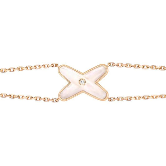 [Vellora-Opalyn]JEUX BRACELET WHITE MOP PINK GOLD 1 DIAMOND