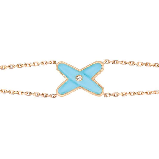 [Vellora-Opalyn]JEUX BRACELET TURQUOISE PINK GOLD 1 DIAMOND