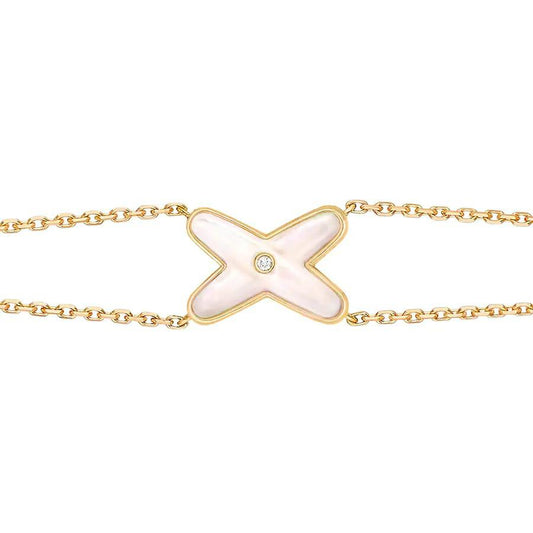 [Vellora-Opalyn]JEUX BRACELET WHITE MOP GOLD 1 DIAMOND