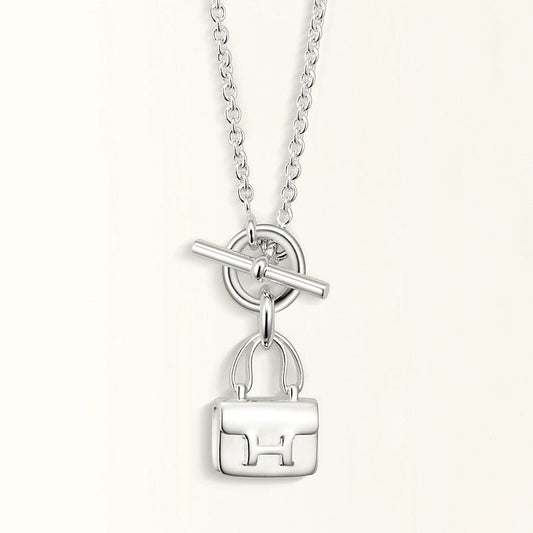 [Vellora-Opalyn]POP H PEDANT SILVER NECKLACE