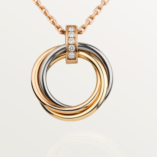 [Vellora-Opalyn]TRINITY NECKLACE GOLD  DIAMONDS