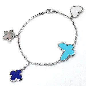 [Vellora-Opalyn]LUCKY SPRING SILVER BRACELET 4 MOTIF