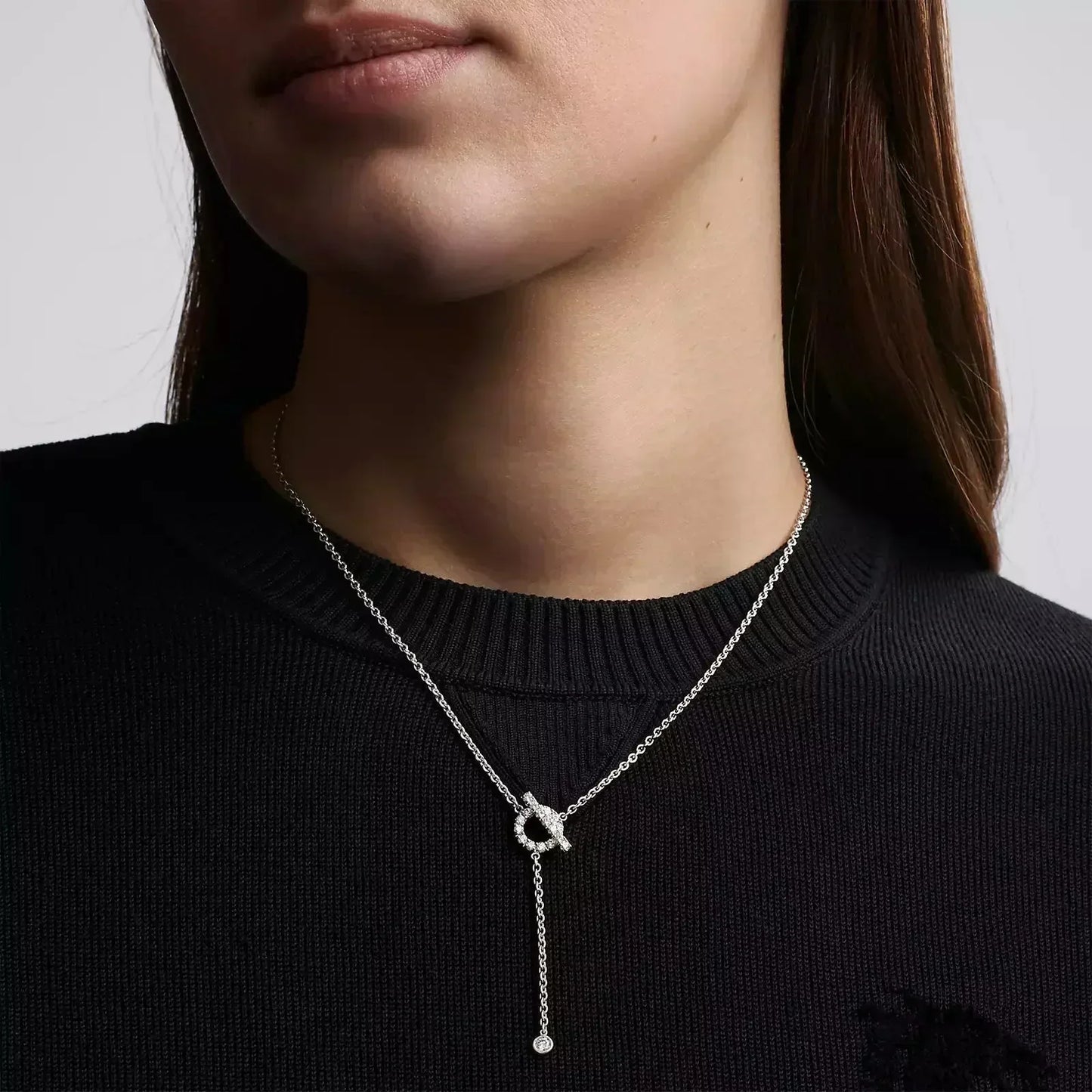 [Vellora-Opalyn]FINESSE SILVER DIAMOND NECKLACE