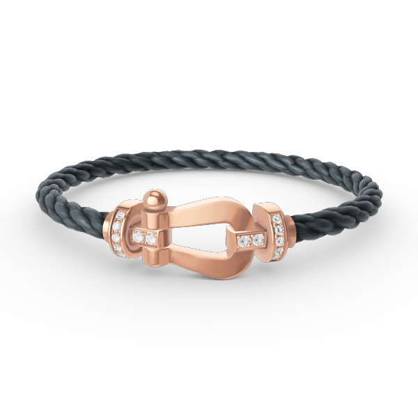 [Vellora-Opalyn]FORCE LARGE HORSESHOE HALF DIAMOND BRACELET ROSE GOLD