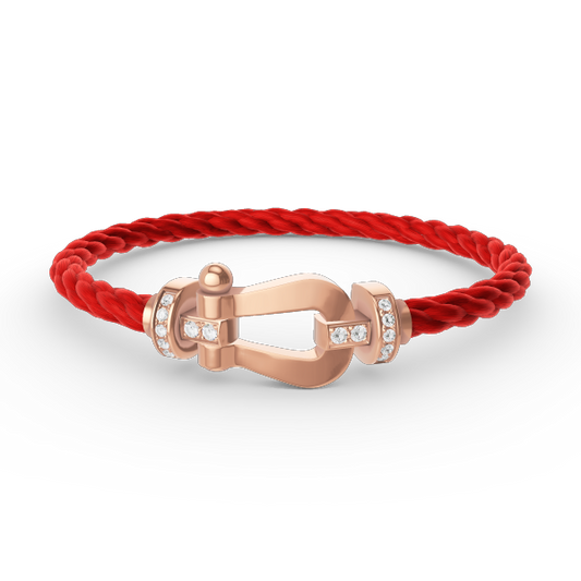 [Vellora-Opalyn]FORCE LARGE HORSESHOE HALF DIAMOND BRACELET ROSE GOLD