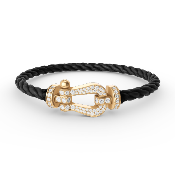 [Vellora-Opalyn]FORCE LARGE HORSESHOE FULL DIAMOND BRACELET GOLD