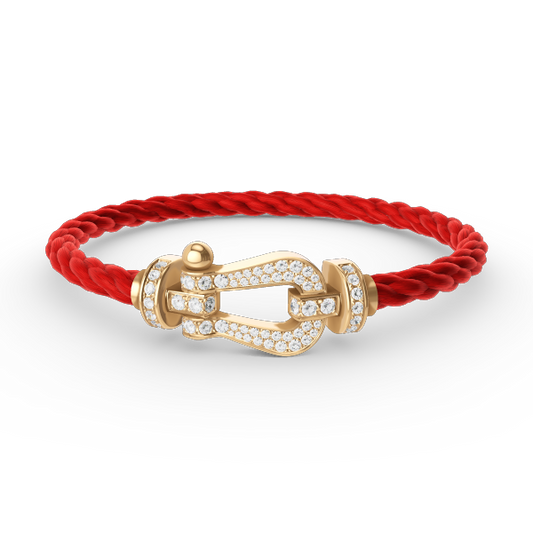 [Vellora-Opalyn]FORCE LARGE HORSESHOE FULL DIAMOND BRACELET GOLD