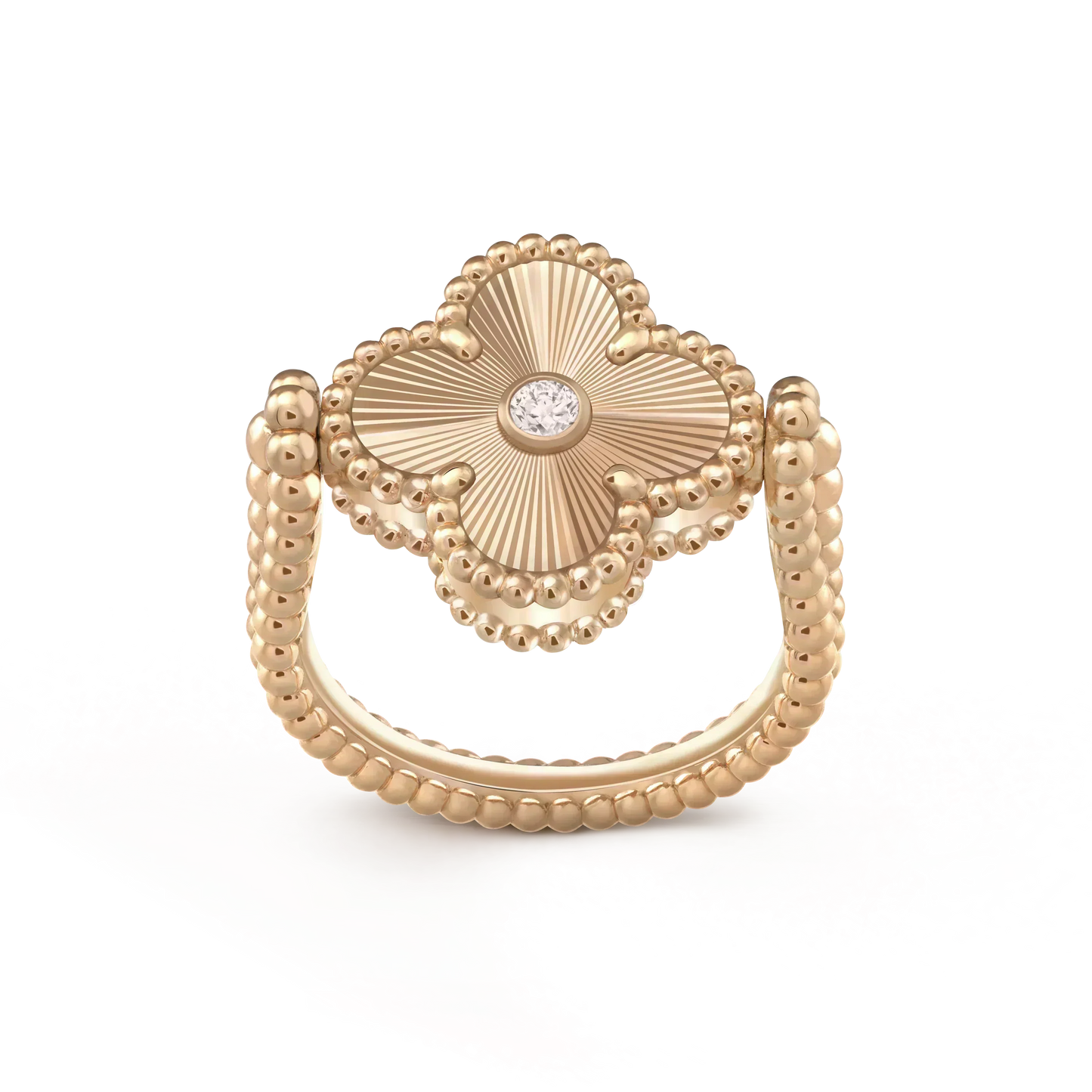 [Vellora-Opalyn]CLOVER RIVERSIBLE ROSE GOLD RING