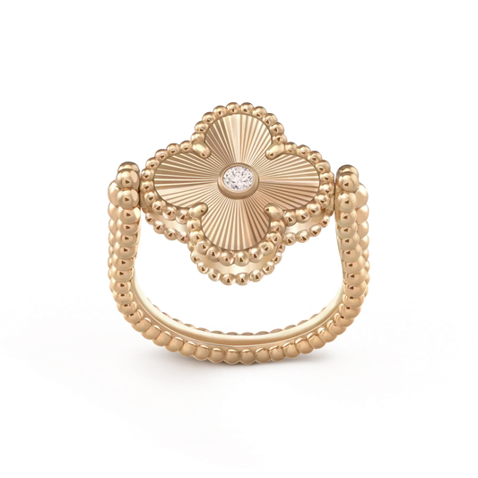 [Vellora-Opalyn]CLOVER RIVERSIBLE ROSE GOLD RING