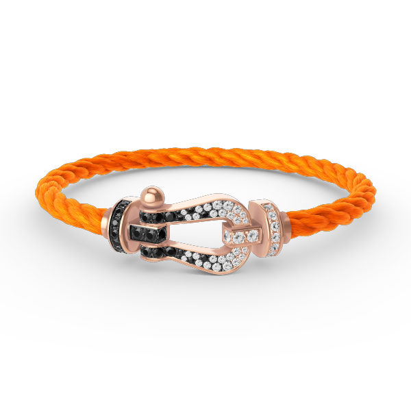 [Vellora-Opalyn]FORCE LARGE HORSESHOE BLACK WHITE DIAMOND BRACELET ROSE GOLD