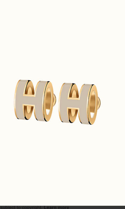 [Vellora-Opalyn]MINI POP H GOLD EARRINGS GREY