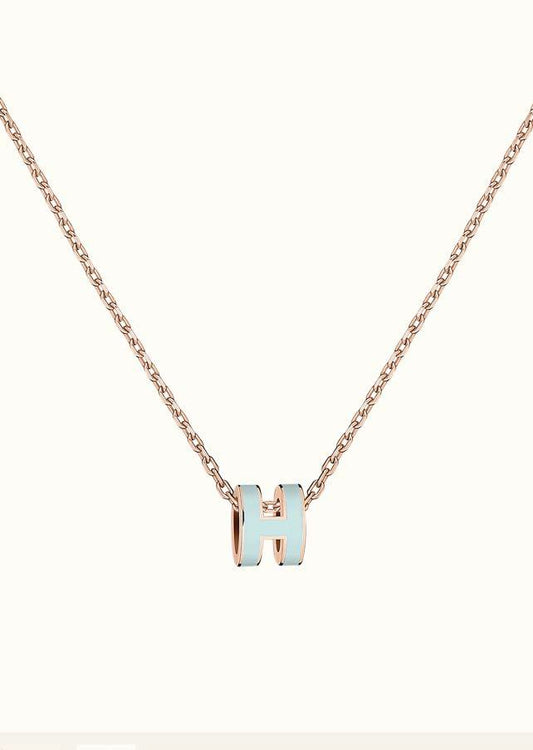 [Vellora-Opalyn]POP H LIGHT BLUE NECKLACE
