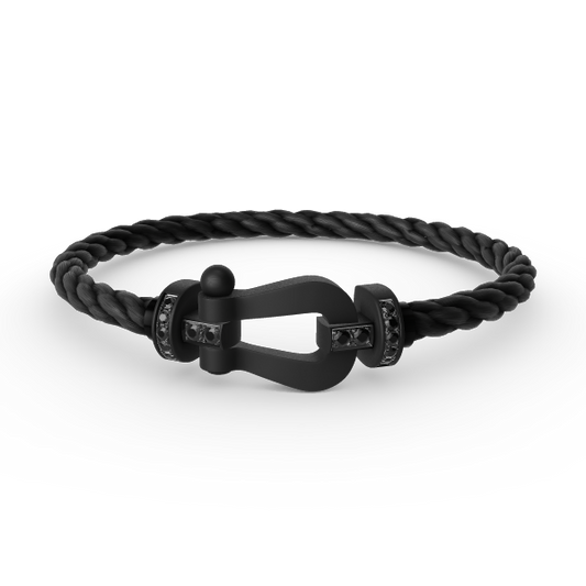 [Vellora-Opalyn]FORCE LARGE SERIES HORSESHOE BLACK SAMURAI BRACELET