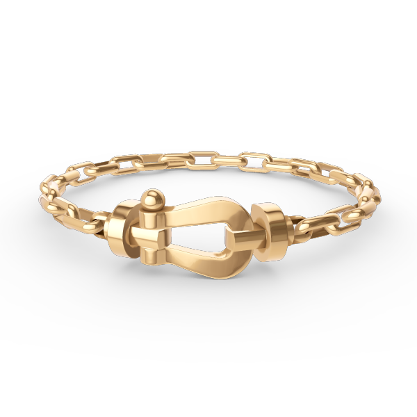 [Vellora-Opalyn]FORCE LARGE HORSESHOE CLASP  METAL BRACELET