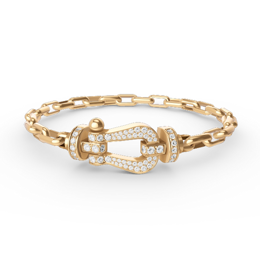 [Vellora-Opalyn]FORCE LARGE HORSESHOE CLASP  METAL BRACELET