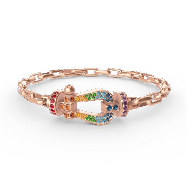 [Vellora-Opalyn]FORCE LARGE HORSESHOE CLASP  METAL BRACELET