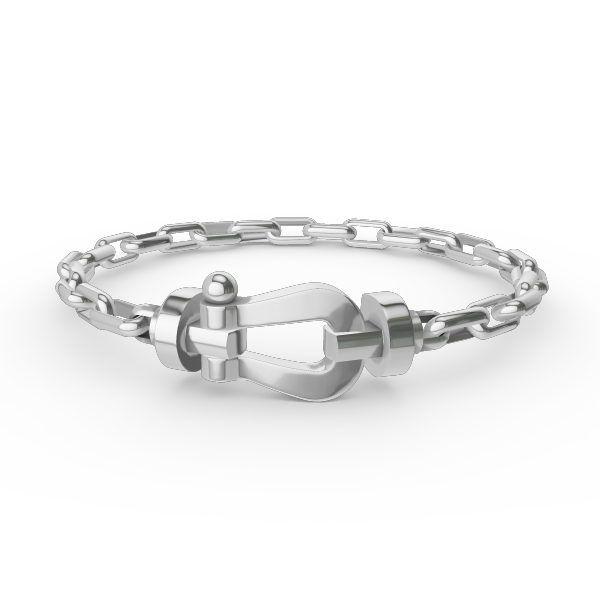 [Vellora-Opalyn]FORCE LARGE HORSESHOE CLASP  METAL BRACELET