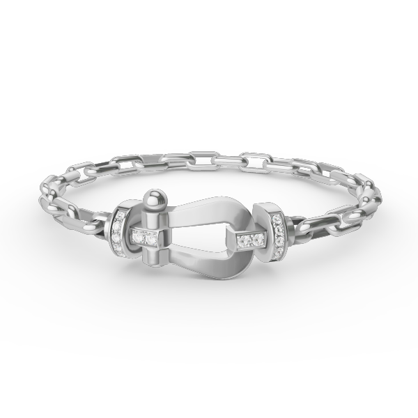 [Vellora-Opalyn]FORCE LARGE HORSESHOE CLASP  METAL BRACELET