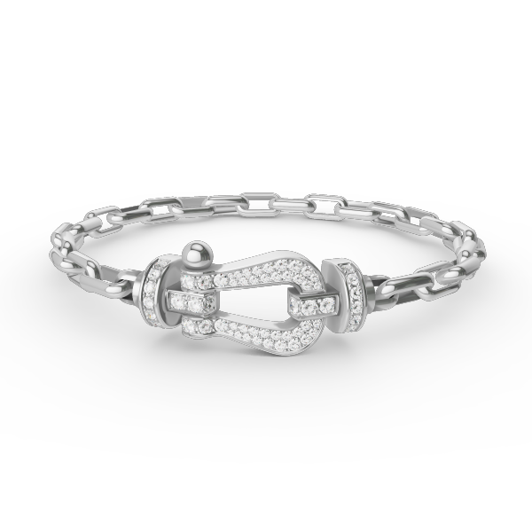 [Vellora-Opalyn]FORCE LARGE HORSESHOE CLASP  METAL BRACELET