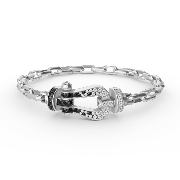 [Vellora-Opalyn]FORCE LARGE HORSESHOE CLASP  METAL BRACELET