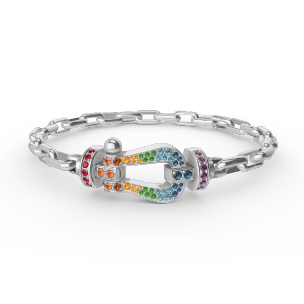 [Vellora-Opalyn]FORCE LARGE HORSESHOE CLASP  METAL BRACELET